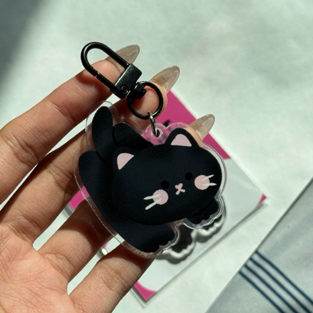 Black cat keychain | พวงกุญแจแมวดำ (หนูชื่น)