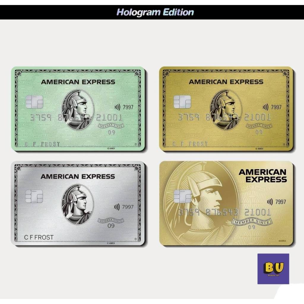 สติกเกอร์สำหรับติดบัตร ATM BTS MRT VISA สกินการ์ด [ STICKER SKIN CARD ] ลาย : American Express Card 