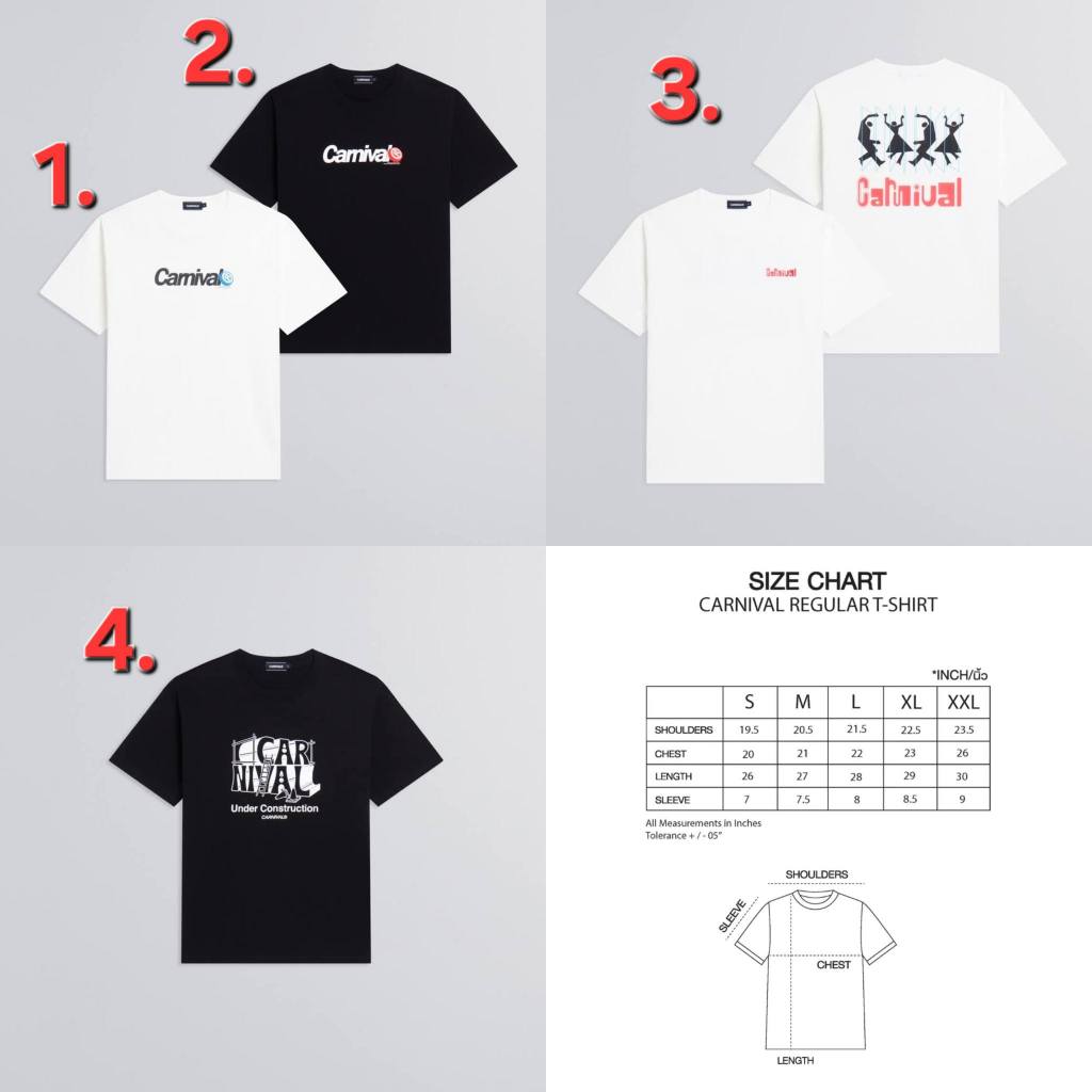 [ ของแท้ ] เสื้อยืด CARNIVAL x Oasis Collection OVS T-SHIRT ของใหม่ พร้อมส่ง