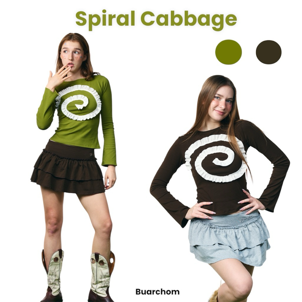 Spiral Cabbge Long Sleeve เสื้อแขนยาวลายวนผักกาด