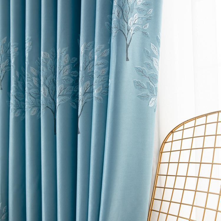 แนะนำ ผ้าม่าน ผ้าม่านห่วงตาไก่ กั้นห้อง กั้นแอร์ กันแดด ทึบแสง ปักลายต้นไม้ ม่านหน้าต่าง/ประตู มีหลายสี ราคาพิเศษ มีเก็บเงินปลายทาง