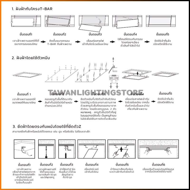 [แบบบาง 0.9 ซม.]Lamptan โคมไฟพาแนลแอลอีดี 50วัตต์ รุ่น Smart Save Panel Light Slim Smart Save 50W 60x120 ซม. - รูปที่ 3
