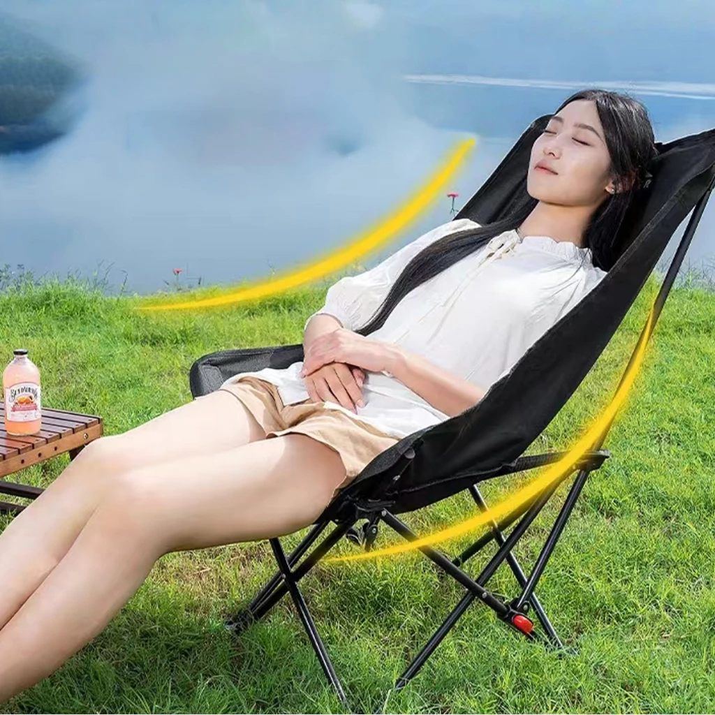 [ซื้อ 1 แถม 1] เก้าอี้สนามพับได้ เก้าอี้แคมป์ปิ้ง พนักพิงสูง รับน้ำหนัก 150KG พกพาสะดวก แถมฟรีถุงเก็บ thumbnail 4