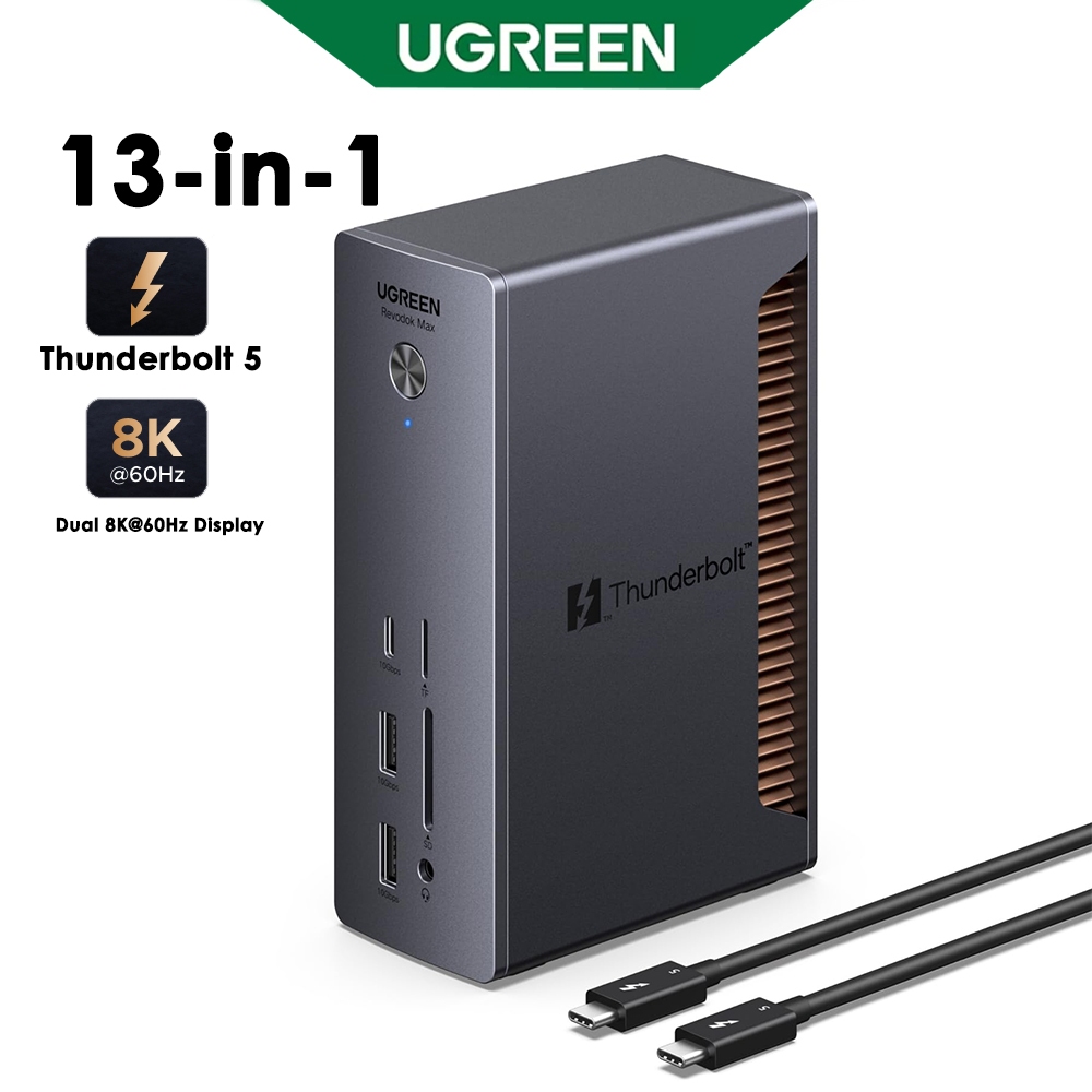 UGREEN Revodok Max 2131 Thunderbolt 5 Dock 13-in-1, 120Gbps, 140W PD 8K/6K Displays, 2.5GbE