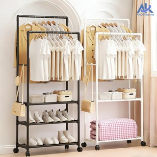 3in1 ราวตากผ้า ชั้นวางรองเท้า ไม้แขวนกระเป๋า ชั้นวางรองเท้า …