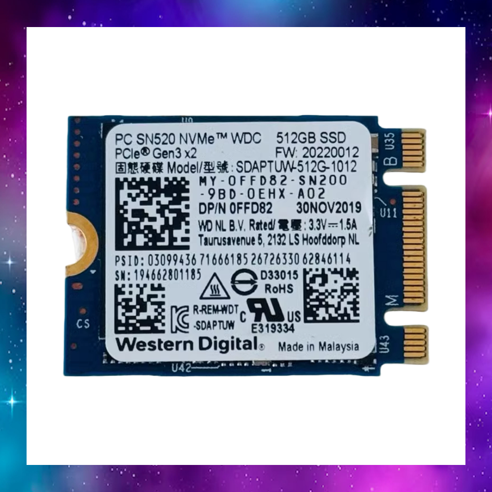 512 GB SSD (เอสเอสดี) WD BLUE SN520 PCIe/NVMe M.2 2230 ใช้งานปกติ