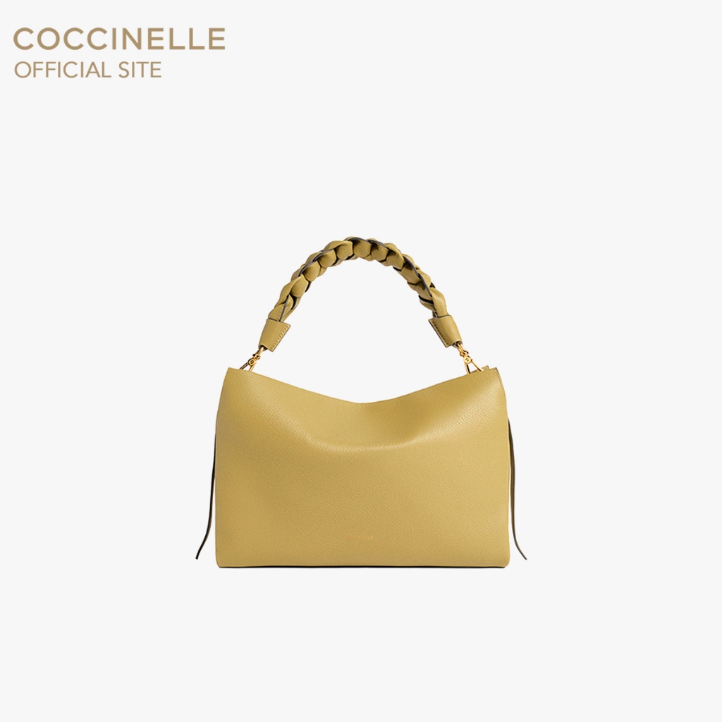 COCCINELLE กระเป๋าคลัทช์ผู้หญิง รุ่น BOHEME CLUTCH 190201 สี SEAGRASS/SANDSHELL