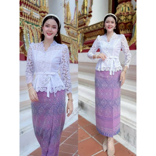 เสื้อลูกไม้อิตาลี รุ่นแต่งโบว์ น่ารักๆ ซิปหลัง(เฉพาะเสื้อ)อั…