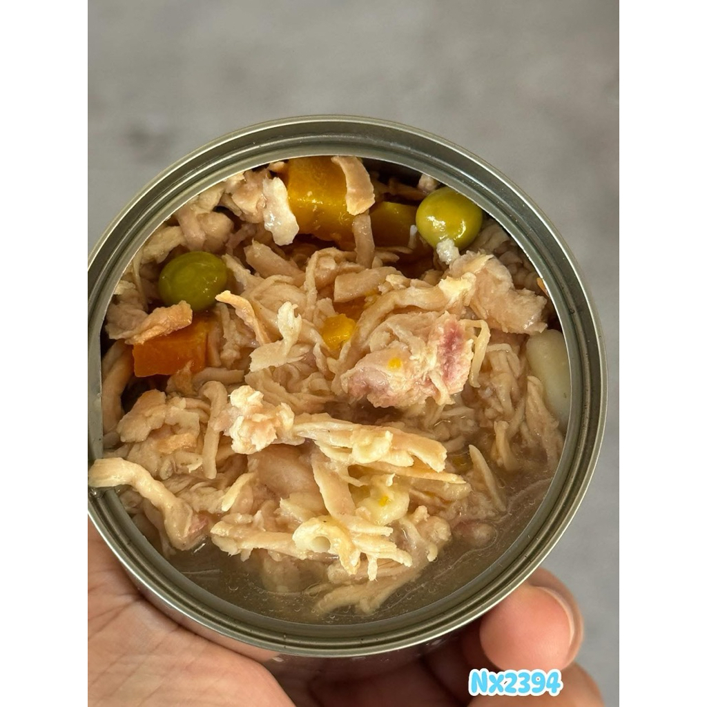 อกไก่ฉีกในซุปผักสามสี 300 กรัม(10กระป๋อง)