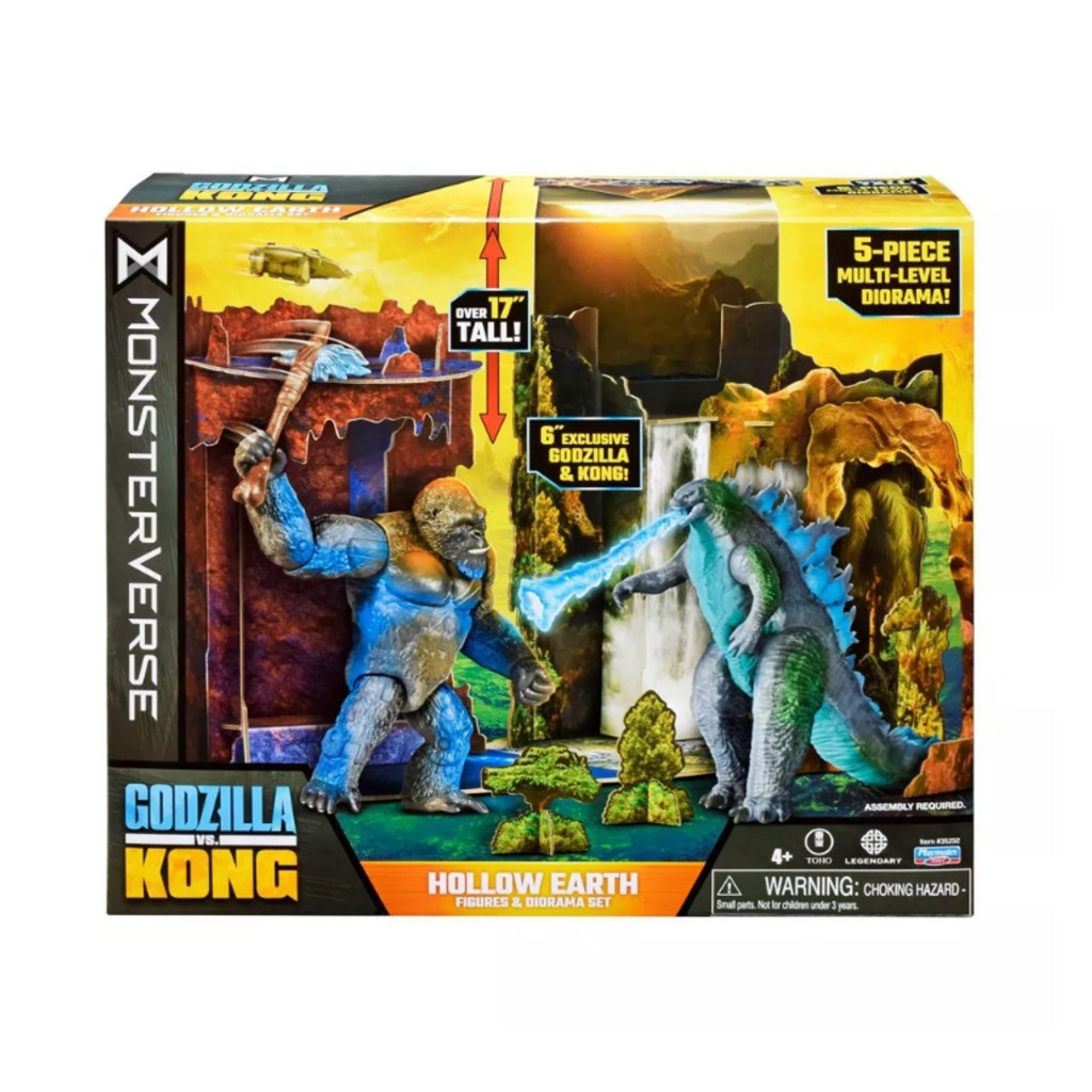 Playmates Godzilla Vs Kong ฟิกเกอร์ Hollow Earth Figures & Diorama Set