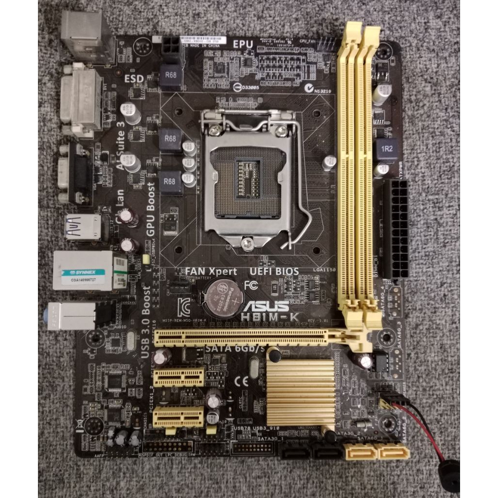 เมนบอร์ดASUS H81M-K1150มีฝาหลัง มือ2