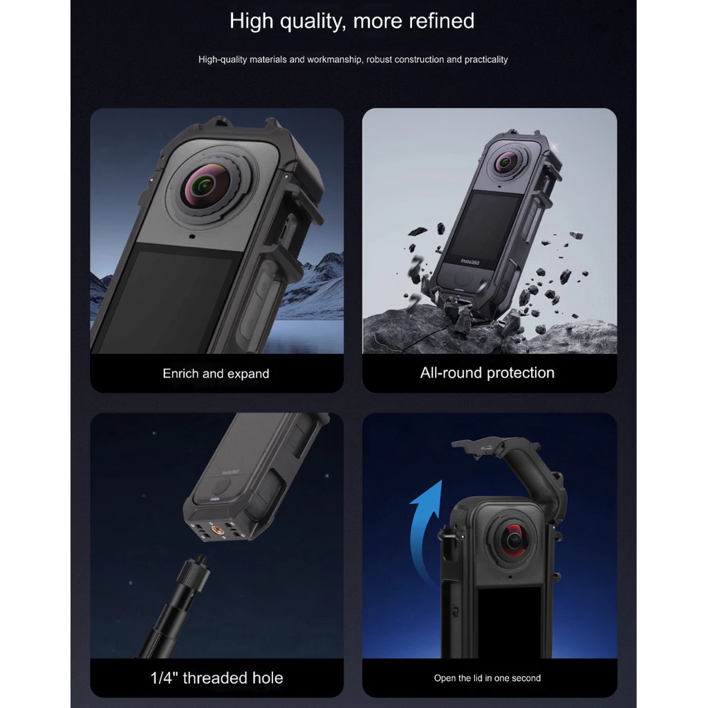 เคส พลาสติก สำหรับ INSTA360 X4Air for INSTA360 X4Air PLASTIC PROTECTIVE FRAME เคสเฟรม ( เฟรม ) กรอบใส่กล้อง thumbnail 5