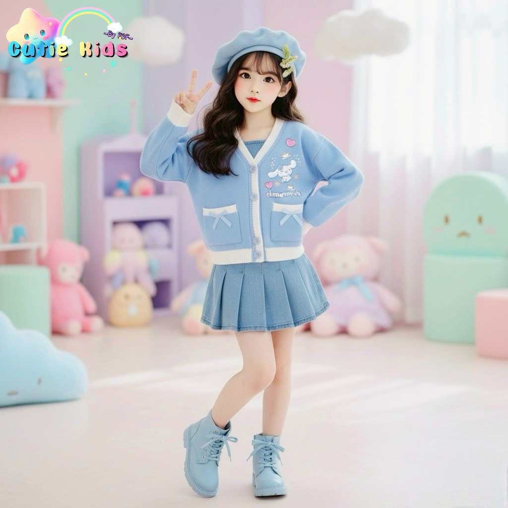 คาร์ดิแกนลูกสาวสุดน่ารัก สีหวานพาสเทลดีไซน์น่ารัก เสื้อคลุมคาร์ดิแกนกันหนาว ผ้าสำลี