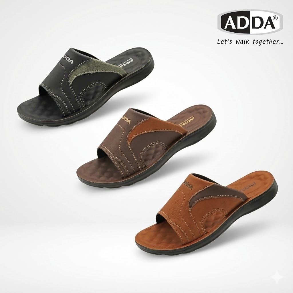 ADDA PU รองเท้าแตะลำลองแบบสวม รุ่น 73802M1 (ไซส์ 39-45)