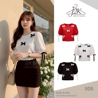 J2K▪II05🤎[S-5XL] เสื้อสาวอวบแขนตุ๊กตา ประดับโบว์ So Cute สไต…