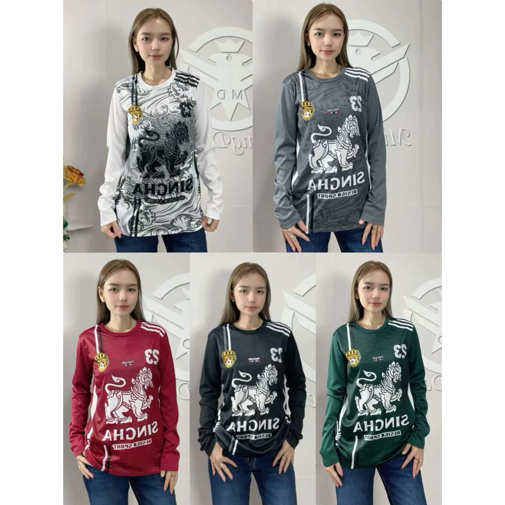 เสื้อกีฬา คอกลมแขนยาว ไซส์S-3XLพิมพ์ลาย สิงห์ห์ ผ้าไมโครสปอร์ต ระบายอากาศได้ดีแห้งเร็วทรงสปอร์ตกีฬาใส่ได้ทั้งชายหญิง