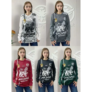 เสื้อกีฬา คอกลมแขนยาว ไซส์S-3XLพิมพ์ลาย สิงห์ห์ ผ้าไมโครสปอร์ต ระบายอากาศได้ดีแห้งเร็วทรงสปอร์ตกีฬาใส่ได้ทั้งชายหญิง