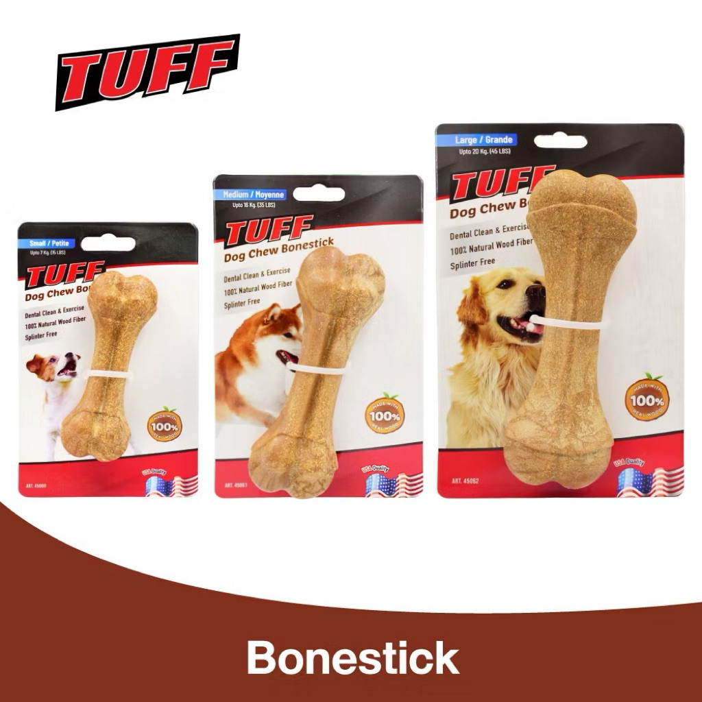 TUFF Bonestick/Woodstick Dog Toy ของเล่นสุนัข ของเล่นกระดูกไม้ ปลอดภัย (ไร้เซี่ยน) ช่วยขัดฟัน สำหรับสุนัข Size S / M / L