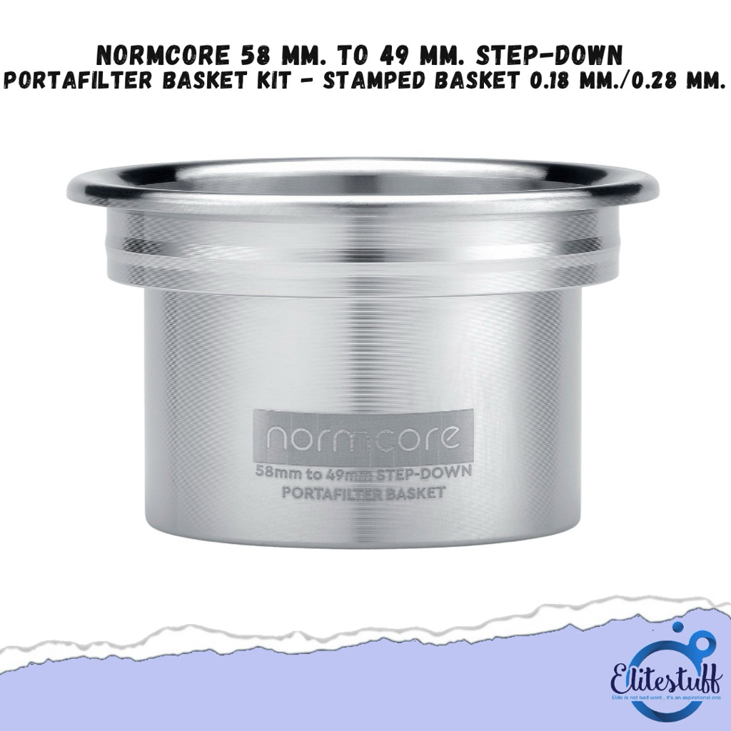 Normcore 58 mm. to 49 mm. Step-Down Portafilter Basket Kit - Stamped Basket 0.18 mm./0.28 mm.
