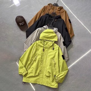 แจ็กเก็ตแวร์ช็อป มีหมวก สไตล์เทือกเขา สปอร์ตป้องกันฝนลม ชายห…