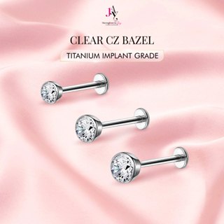 Piercingroom by Jay จิว/ต่างหูแป้นแบน สำหรับผิวแพ้ง่าย Clear…