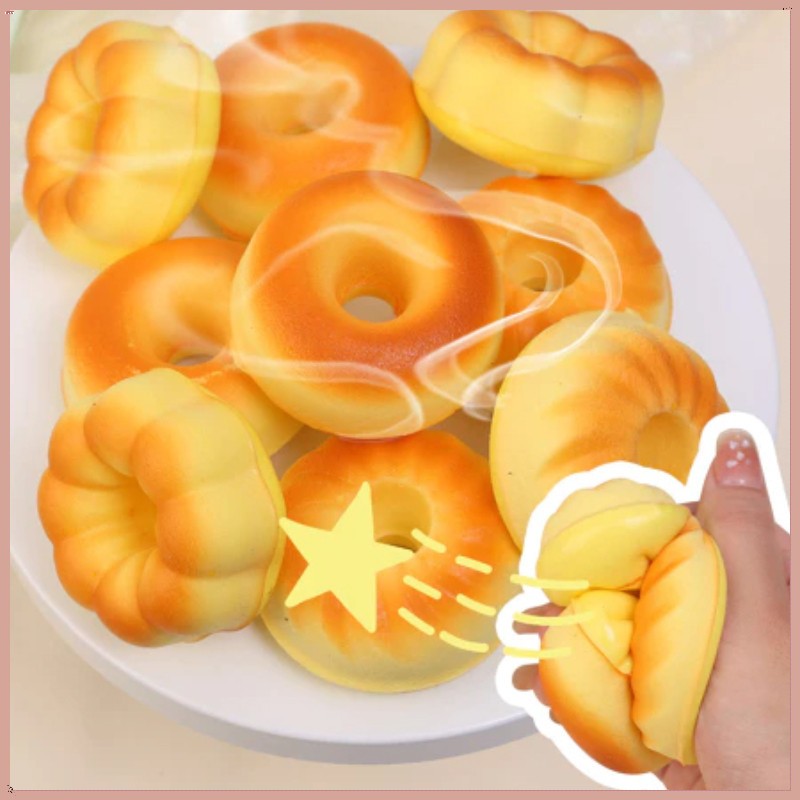 บีบขนมปังของเล่น Super Soft ขนมปังตลกผู้ใหญ่ความเครียดบรรเทา Sensory สําหรับ Play House เกมหน้าต่างตู้ Decorario