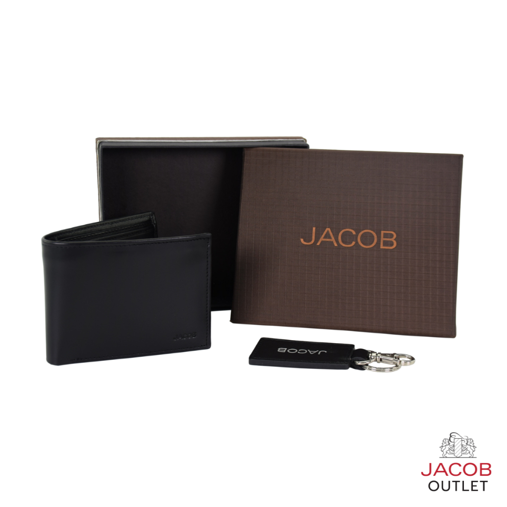 JACOB Giftset กระเป๋าสตางค์ชาย(เกรดB) & พวงกุญแจ รุ่น GSV9257P