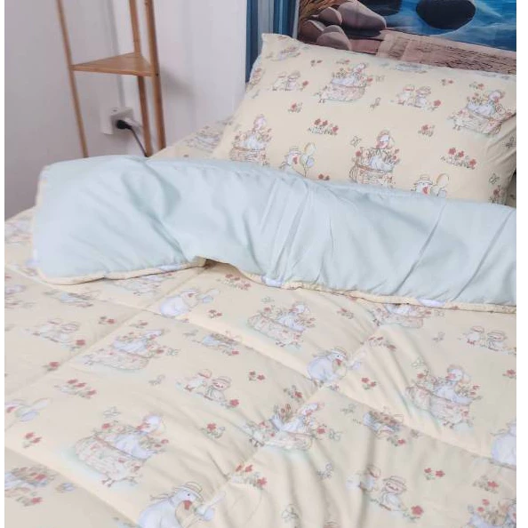 สีใหม่ ลายใหม่ล่าสุด ชุดเครื่องนอน   ผ้าห่ม ผ้าปูที่นอน  ครบชุด ลายดอกไม้ของ cotton house นุ่มฟู มีหลายแบบให้เลือก thumbnail 6