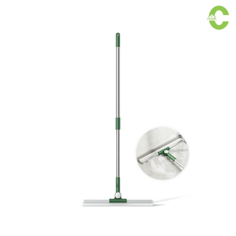 HOMEC ไม้กวาดน้ำ ไม้รีดน้ำพื้น Scraper mop หมุนได้ 180 องศา เข้าถึงซอกมุม แขวนเก็บได้ ประหยัดพื้นที่