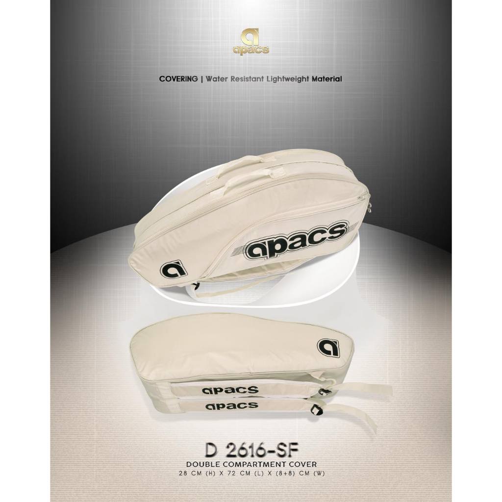 กระเป๋าใส่ไม้เทนนิสแบบสองช่อง APACS รุ่น D2616-LI (ของแท้ 100%)