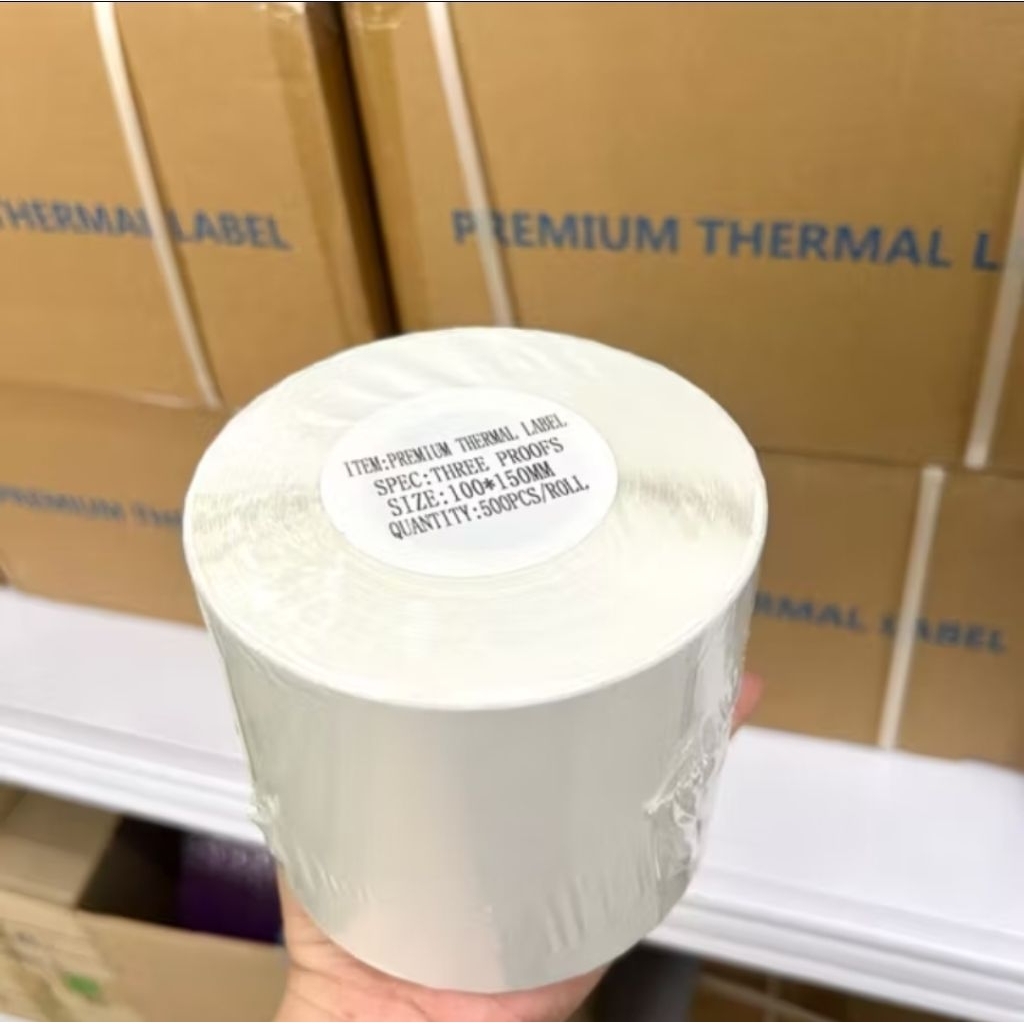 กระดาษปริ้นลาเบล 100x150x500 ใบปะหน้าขนส่ง