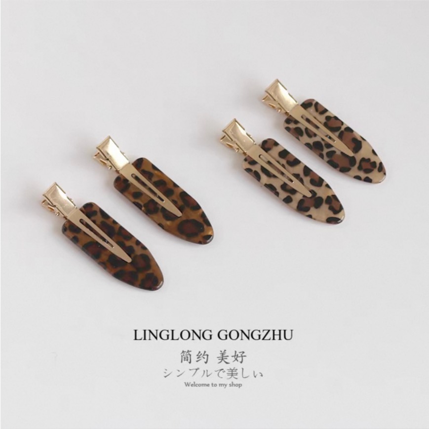 พร้อมส่ง!🇹🇭 ราคา/คู่ กิ๊บติดผมทรงเตารีดรุ่น Leopard อะคริลิค สไตล์เกาหลี ผมไม่หักงอ หนีบแน่น พรีเมียม เนื้องานคุณภาพดี