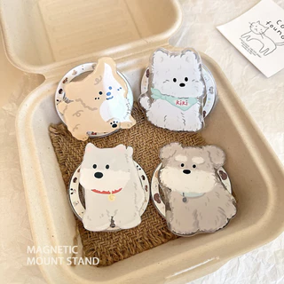 พร้อมส่ง🐶 Griptok กิ๊ฟต๊อกแม่เหล็กลายน้องหมา ที่ตั้งโทรศัพท์ แปะหลัง ลายน่ารักสไตล์เกาหลี