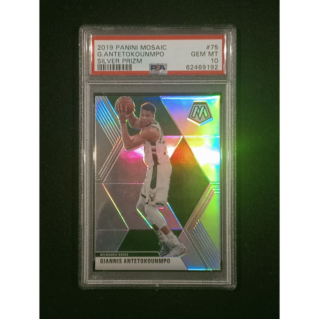 2019 Panini Mosaic #75 Giannis Antetokounmpo Silver Prizm PSA 10