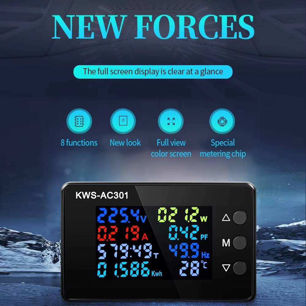 KWS-AC301 เครื่องวัดแรงดันไฟฟ้า กระแสไฟฟ้า ความถี่ ไฟฟ้า แผงควบคุม อุณหภูมิ เครื่องทดสอบกำลังไฟฟ้า A