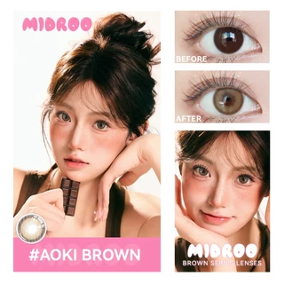 Midroo（new~） 【0°~-400°】 คอนแทคเลนส์ลาย🌲 Aoki/Apex🌴 Brown/Grey/Green-14.2mm สวยมากตาโต Monthly【COD】