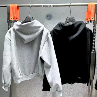 👉 พร้อมส่ง ✅ HUEGAH Cropped Hoodie เสื้อหนาวมีฮู้ด ทรงครอป ไซซ์ใหญ่