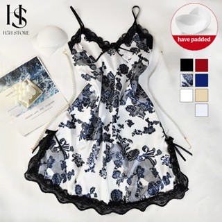 H5H ซับในติดแนบกระชับหน้าอก ชุดนอนสายเดี่ยวแห้งเร็ว เนื้อผ้า…