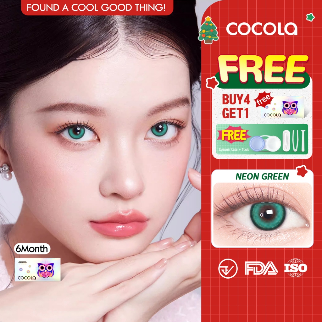 【Buy 5 Get 1 Free】COCOLA Contacts Green คอนแทคเลนส์ Color Contact Lens สีเขียว+น้ำเงิน HE469-2