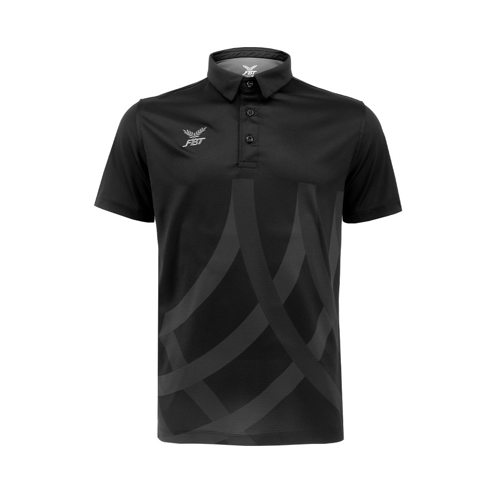 FBT เสื้อโปโลชาย/หญิง (UNISEX) โปโล คอปกสีดำ มีลาย รหัส M9C528