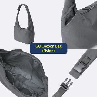 GU ของแท้ กระเป๋าสะพายข้าง ผ้าไนลอน ขนาดใหญ่ใส่ A4 ได้