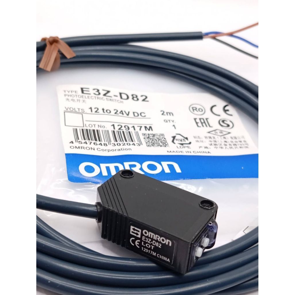 พร้อมส่งในไทย E3Z-D82 ตรวจจับวัตถุระยะ 1 เมตร Photoelectric switch sensor 3สาย PNP กำลังไฟ 12VDC to 24VDC
