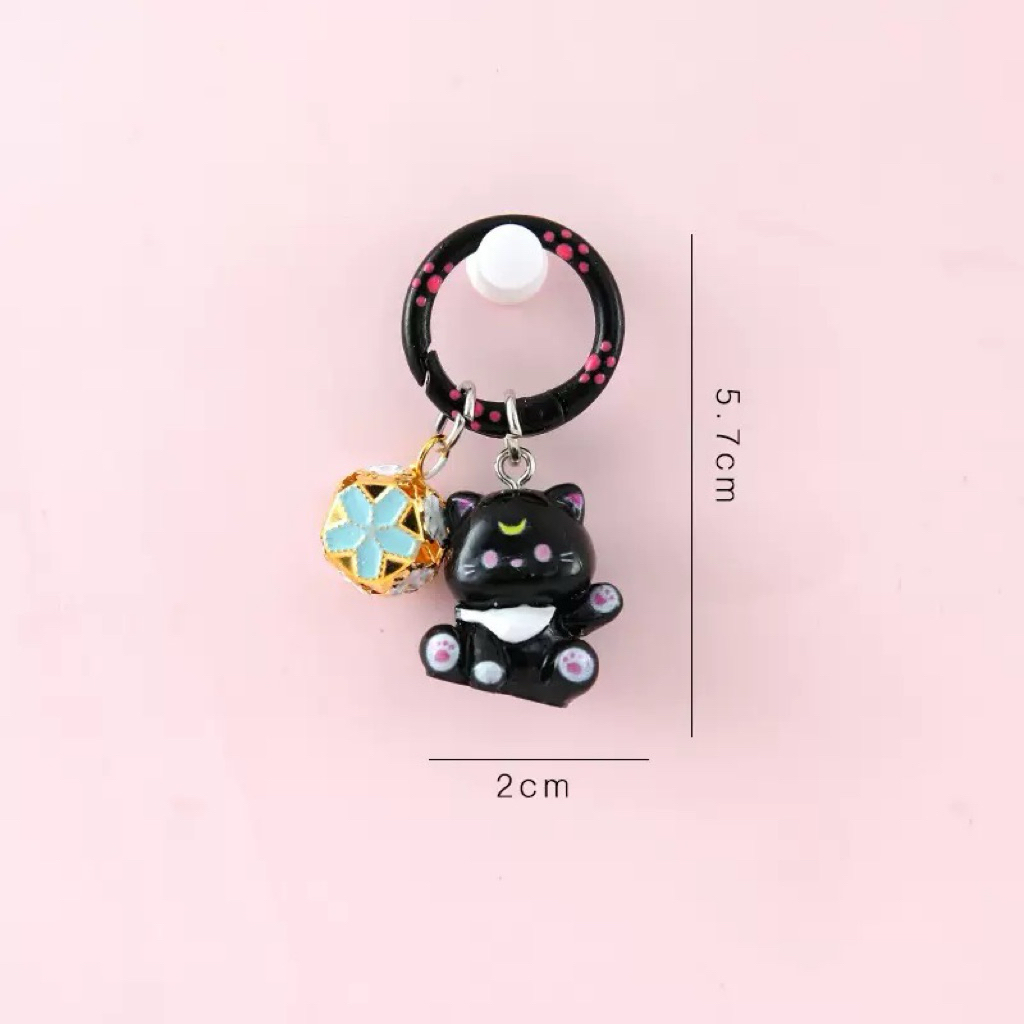 พวงกุญแจแมวกวักจันทร์เสี้ยว กระดิ่งนำโชค (Lucky Moon Cat Bell Keychain)พวงกุญแจนำโชค พวงกุญแจรูปแมว ที่ห้อยกระเป๋าน่ารัก - รูปที่ 4