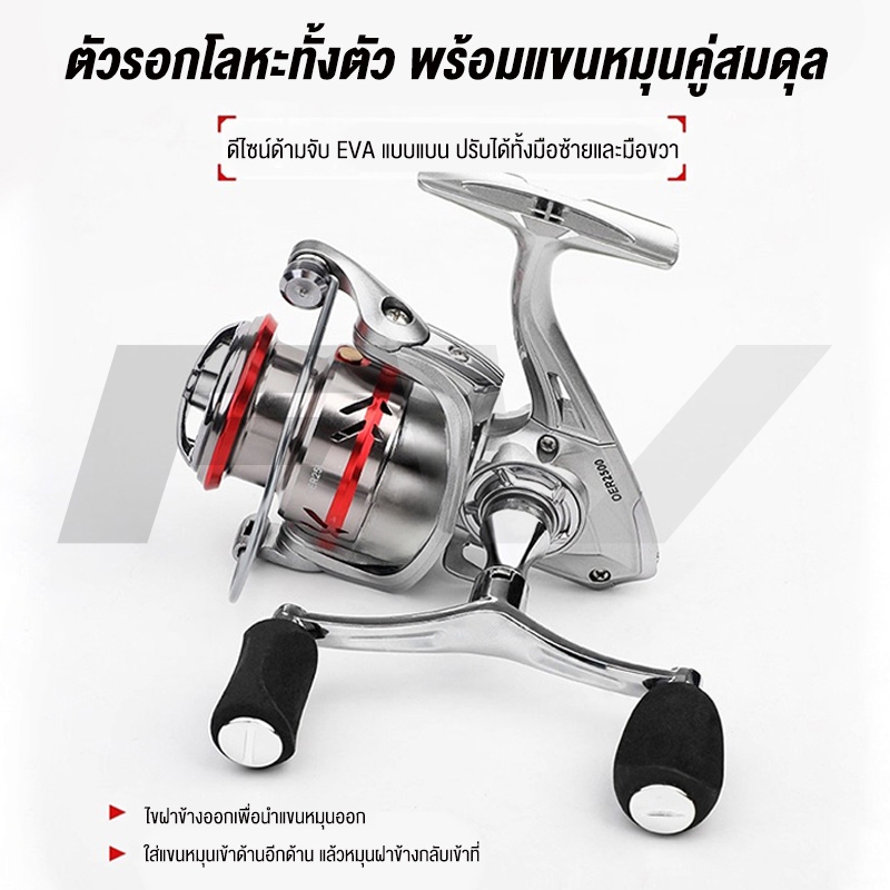 FW รอกสปินนิ่ง รอกตกปลา รอกสปิน อลูมิเนียม SEAHUNTER OER รูปที่ 7