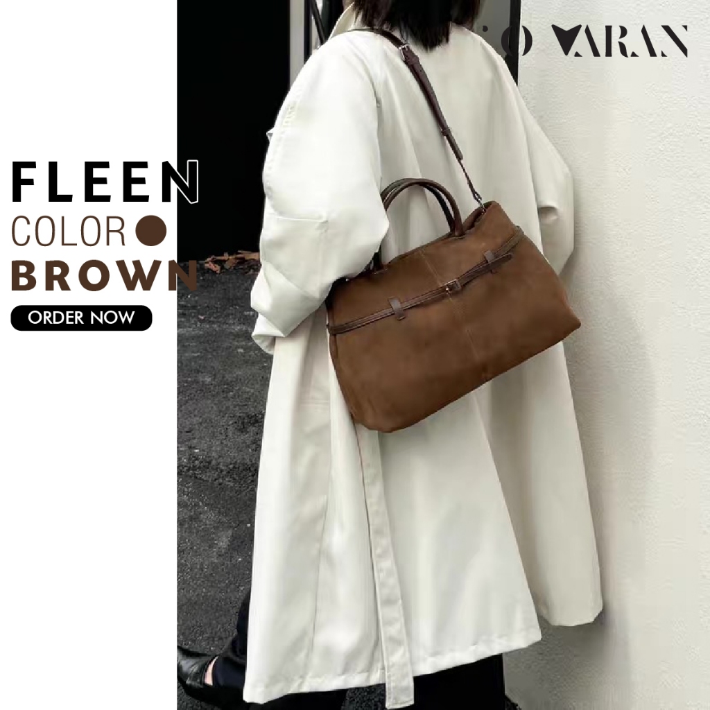 แจกส่วนลด 15% ทั้งเดือน 300฿ : FLEEN VARAN กระเป๋าหนังวัวแท้ OVARAN