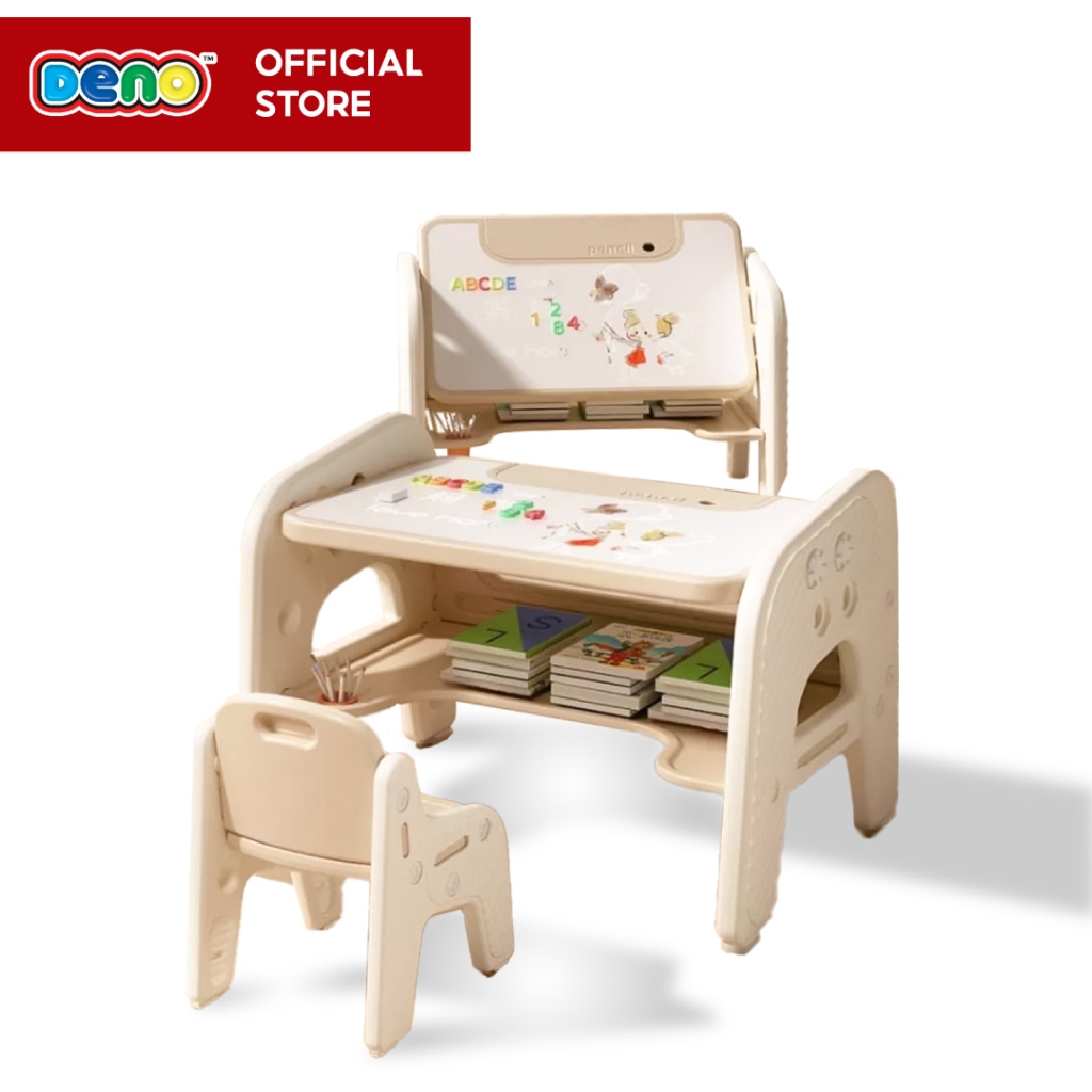 DENOโต๊ะเขียนหนังสือเด็กนั่งทำการบ้านเด็ก โต๊ะเด็กพร้อมเก้าอี้