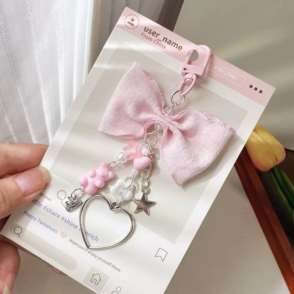 พร้อมส่งจากไทย ที่ห้อยโทรศัพท์มือถือรูปโบว์ รูปที่ 4