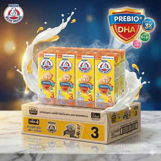 [นมกล่อง] นมยูเอชที ตราหมี สูตร 3 พรีไบโอพลัส ดีเอชเอ 180 มล. 36 กล่อง x2 ลัง