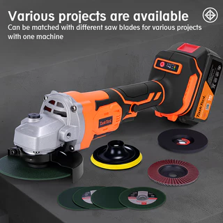 TASKTOOL TISI STANDARDเครื่องเจียรไฟฟ้า เครื่องเจียร์ไร้สาย 4 นิ้ว 21V เครื่องเจียร์มุมไร้สาย ปลั๊ก US มอเตอร์ไร้แปรงถ่า
