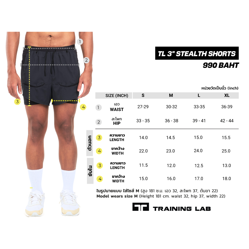 Training Lab 3” 2 In 1 Stealth กางเกงวิ่งรุ่น 3 นิ้ว โฟล พลัส ระบายความร้อน น้ำหนักเบา แห้งเร็ว ใส่สบาย - รูปที่ 3